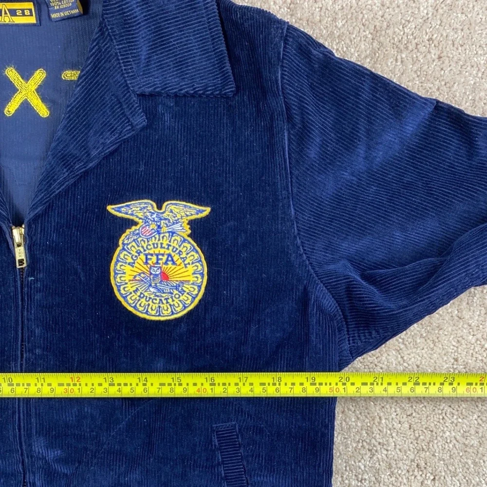 Vintage FFA Texas Rudder Corduroy Jacket Navy Blue Men's Size 36 Hunter McSmith
